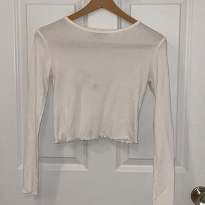 TOPSHOP Lettuce Edge Crop Top, Size 4